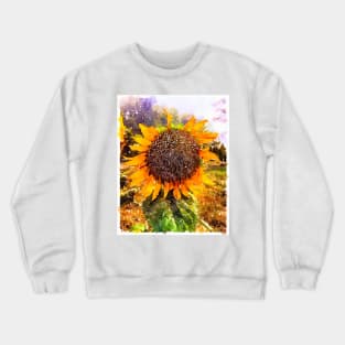 Sunflower Watercolor Painting Crewneck Sweatshirt